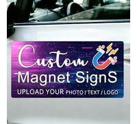 ZELVANO Personalised Magnet Stickers, Custom Text Logo Image Full Colour Print, Reusable Vehicle Magnet Signs Paint-Safe, Weather-Resistant for All Vehicles