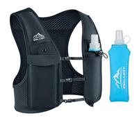 Zelvot Running Vest for Women Men, UK Original Patent, Adjustable Chest Straps Hydration Vest with 500ml Water Bottle, Lightweight Reflective Running Phone Holder Vest (Black, L/XL)