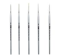 ZEM Golden Taklon Mini Detail Brush Set Liner 20/0, Mini Liners 20/0, 10/0, Details 10/0, 5/0