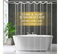 ZEMAHOME 72" x 96" Extra Long PEVA Plastic Shower Curtain Liner - 1 Pack Premium Light Weight Clear Bathroom Shower Showroom Curtain Liner with Rustproof Metal Gromments and Weighted Magnet