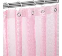 ZEMAHOME EVA 3D Pink/Magenta Flower Plastic Shower Curtain Liner - Premium Light Weight 72" x 72" Bathroom Shower Showroom Curtain Liner with Rustproof Metal Gromments and Weighted Magnet