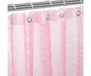ZEMAHOME EVA 3D Pink/Magenta Flower Plastic Shower Curtain Liner - Premium Light Weight 72" x 72" Bathroom Shower Showroom Curtain Liner with Rustproof Metal Gromments and Weighted Magnet