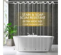 ZEMAHOME Extra Large Size PEVA Plastic Shower Curtain Liner Premium Light Weight 108" x 72" Clear Bathroom Shower Showroom Curtain Liner with Rustproof Metal Gromments and Weighted Magnet