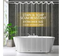 ZEMAHOME Premium PEVA Plastic Shower Curtain Liner, Lightweight, 208.3 x 188 cm, Clear with Rustproof Metal Grommets and Weighted Magnet