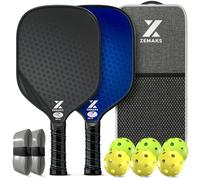 Zemaks Pickleball Paddles Set of 2, USAPA Approved Carbon Fiber Pickleball Set, Lightweight Graphite Pickle Ball Rackets