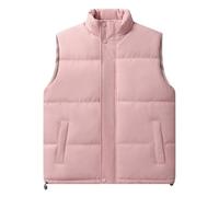 ZEMALON Men Basic Vest Casual Men Thickening Warm Cotton Vest Youth Fashion Men Trend Vest Sleeveless Light Comfortable Men Outdoor Vest C-Pink 7XL
