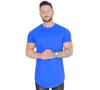 ZEMALON Men Sport Shirt Men Short Sleeve Men Running Shirt Men Casual T-Shirt Men Solid Color T-Shirt Men Base Shirt Men Fashion T-Shirt A-Blue L