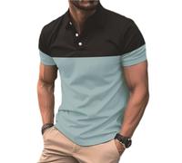 ZEMALON Mens Short Sleeve Mens Casual T-Shirt Mens Classic Polo Shirt Mens Fashion Trend Print T-Shirt Mens Base Shirt Mens Solid Color T-Shirt A-06 4XL