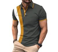 ZEMALON Mens Short Sleeve Mens Casual T-Shirt Mens Classic Polo Shirt Mens Fashion Trend Print T-Shirt Mens Base Shirt Mens Solid Color T-Shirt A-04 5XL