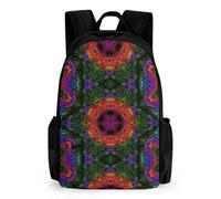 Zemblesong Daypack, Psychedelic Kaleidoscope Backpack, Rucksack with Pockets for Hiking Camping Travel