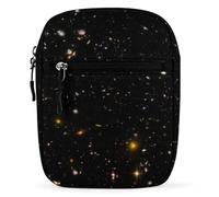 Zemblesong Shoulder Bag, Starry Sky Black Glitter Crossbody Bag, Multi Purpose Small Satchel for Work Business Travel