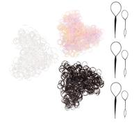 ZEMINRI 3000 PCS Colorful Elastic Hair Bands with 6 Hair Braid Tools Durable Topsy Tail Hair Tool for Various Hairstyles Hairs Elastics No Damage for Girls Hairs Styling (Transparent, Black, Colorful)