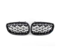 ZEMNLO 1 Pair, for BMW, for 5 Series E60 2004 2005 2006 2007 2008 2009 Meteors Front Middle Grille Auto Racing Grills Gloss Black/Silver Car Radiator Grille Replacement(Black and Silver)