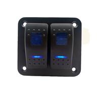 ZEMNLO For DC 12V - 24V Waterproof Rocker Switch Control Panel 2 Gang Circuit Breaker Car Marine Boat Car Rocker Switch