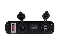 ZEMNLO Motorcycle Car Toggle Switch Panel 3 Hole 4.2A With Voltmeter Charger Lighter Power, for Marine Boat Moto Accessories Car Rocker Switch