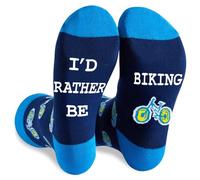 Zemolo Funny Socks for Men Dad I'd Rather Be Socks Biking Lover Gift
