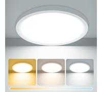 zemty 15W 1800LM LED Ceiling Light, Bathroom Lights Ceiling 3000K/4000K/6500K, IP44 Waterproof, Ultra Thin Round Flush Ceiling Light for Bedroom,Kitchen, Living Room,Toilet,Utility Room 18cm