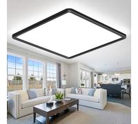 zemty 36W 4200LM 42CM LED Ceiling Light, 3000K/4500K/6000K Black Bathroom Lights Waterproof, Square Flush Modern Ceiling Lighting for Kitchen Bedroom Living Room Office
