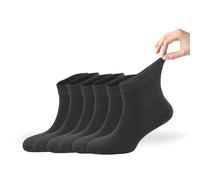 Zemy® Women Loose Diabetic Socks | 6-Pack Neuropathy Ankle Socks for Ladies | Super Soft Eco-Friendly Bamboo Material | Durable with Seamless Toe | Multicolour Options | 4 Seasons