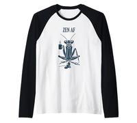 Zen AF Funny Coffee Mantis for Mindful Weirdos Raglan Baseball Tee