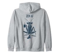 Zen AF Funny Coffee Mantis for Mindful Weirdos Zip Hoodie