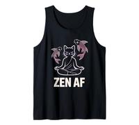 Zen AF Meditating Cat Yoga Pose Spiritual Koi Fish Namaste Tank Top