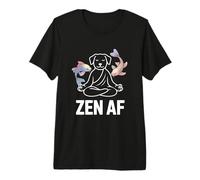 Zen AF Meditating Dog Yoga Pose Spiritual Koi Fish Namaste Premium T-Shirt