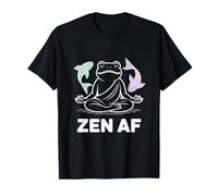 Zen AF Meditating Frog Yoga Pose Spiritual Koi Fish Namaste T-Shirt