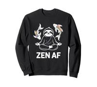 Zen AF Meditating Sloth Yoga Pose Spiritual Koi Fish Namaste Sweatshirt