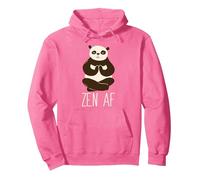 ZEN AF Panda Meditating Yoga Mindful as F-ck Meme Pullover Hoodie, Adult Unisex, Bright Pink, Small