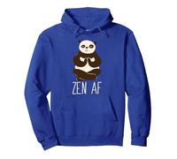 ZEN AF Panda Meditating Yoga Mindful as F-ck Meme Pullover Hoodie, Adult Unisex, Royal Blue, Medium