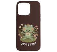 Zen And Now Frog Funny Meditation Yoga Cottagecore Aesthetic Case for iPhone 15 Pro Max