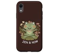 Zen And Now Frog Funny Meditation Yoga Cottagecore Aesthetic Case for iPhone XR