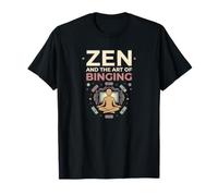 Zen and The Art of Binging Minimalist Meditator Design T-Shirt