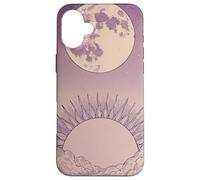 Zen Astrology Meditation Pastel Purple Lunar Celestial Sun Case for iPhone 16 Plus