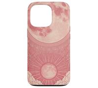 Zen Astrology Meditation Pink Lunar Clouds Celestial Sun Case for iPhone 13 Pro