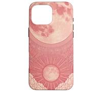 Zen Astrology Meditation Pink Lunar Clouds Celestial Sun Case for iPhone 16 Pro Max