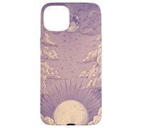 Zen Astrology Meditation Purple Lunar Clouds Celestial Moon Case for iPhone 15 Plus