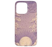 Zen Astrology Meditation Purple Lunar Clouds Celestial Moon Case for iPhone 15 Pro Max