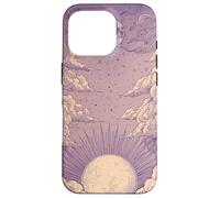 Zen Astrology Meditation Purple Lunar Clouds Celestial Moon Case for iPhone 16 Pro