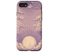 Zen Astrology Meditation Purple Lunar Clouds Celestial Moon Case for iPhone SE (2020) / 7/8