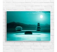Zen Balance Sunset Spa Stones Canvas Print Large Picture Wall Art