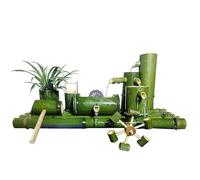 Zen Bamboo Pond Water Fountain Kit with Dual Wind Water Wheels, Scenic Garden Water Feature, Complete Circulation System with Pump for Tranquil Outdoor Decor