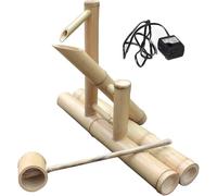 Zen Bamboo Water Fountain Kit - Indoor/Outdoor Water Feature with Pump & Spoon, Durable Split-Resistant Bamboo, Perfect for Tranquil Zen Gardens