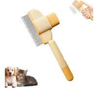 Zen Brush for Cats, Avatore Zenbrush Cat Comb, Self Cleaning Pet Comb Grooming Brush. (Yellow)