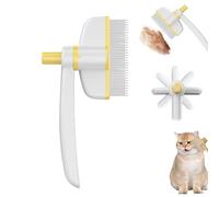 Zen Brush for Cats,Upgrade Dog and Cat Hair Removal with Release Button,Removes Fur And Relieves Pain Self-Cleaning Pet Comb Grooming Brush With Release Button for Massaging Shedding Hair (Yellow)