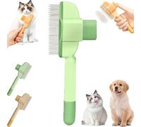 Zen Brush for Cats, Zen Brush Comb for Cats, Pet Stainless Steel Comb, for Dog Flea Treatment, New Upgrade with Release Button, Pet Grooming for Massaging Cleaning Hair (Yellow)