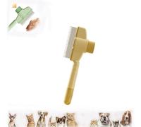 Zen Brush For Cats, Zenbrush Cat Comb, Cat Flea Comb, Upgrade Dog and Hair Removal with Release Button(Beige)
