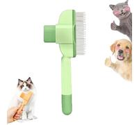Zen Brush for Cats, Zenbrush Cat Comb, Self Cleaning Pet Comb Grooming Brush, Catdogcomb Pet Grooming for Massaging and Cleaning Shedding Hair (Green 1 pcs)