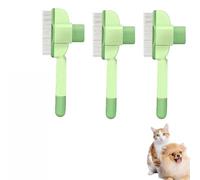Zen Brush for Cats, ZenbrushCat Comb, Flea Comb for Cats and Dog LiceComb, Self Cleaning PetComb Grooming Brush,Cat Dog Pet GroomingBrush for Cleaning Shedding Hairs (Green *3pcs)